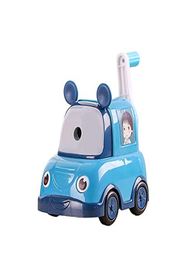 TEMSON Pencil Sharpener - Kids' Toy Car Shaped Pencil Sharpener with Moving Wheels, Blue - Image 1